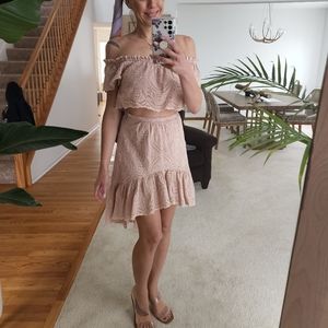 SALE!!! LoveShackFancy skirt set in blush pink size S/XS